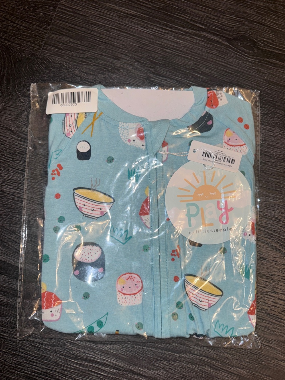 🍣 Sushi Zippy Shorty Little Sleepies Bamboo PJ One Piece Baby 3-6 Months NEW